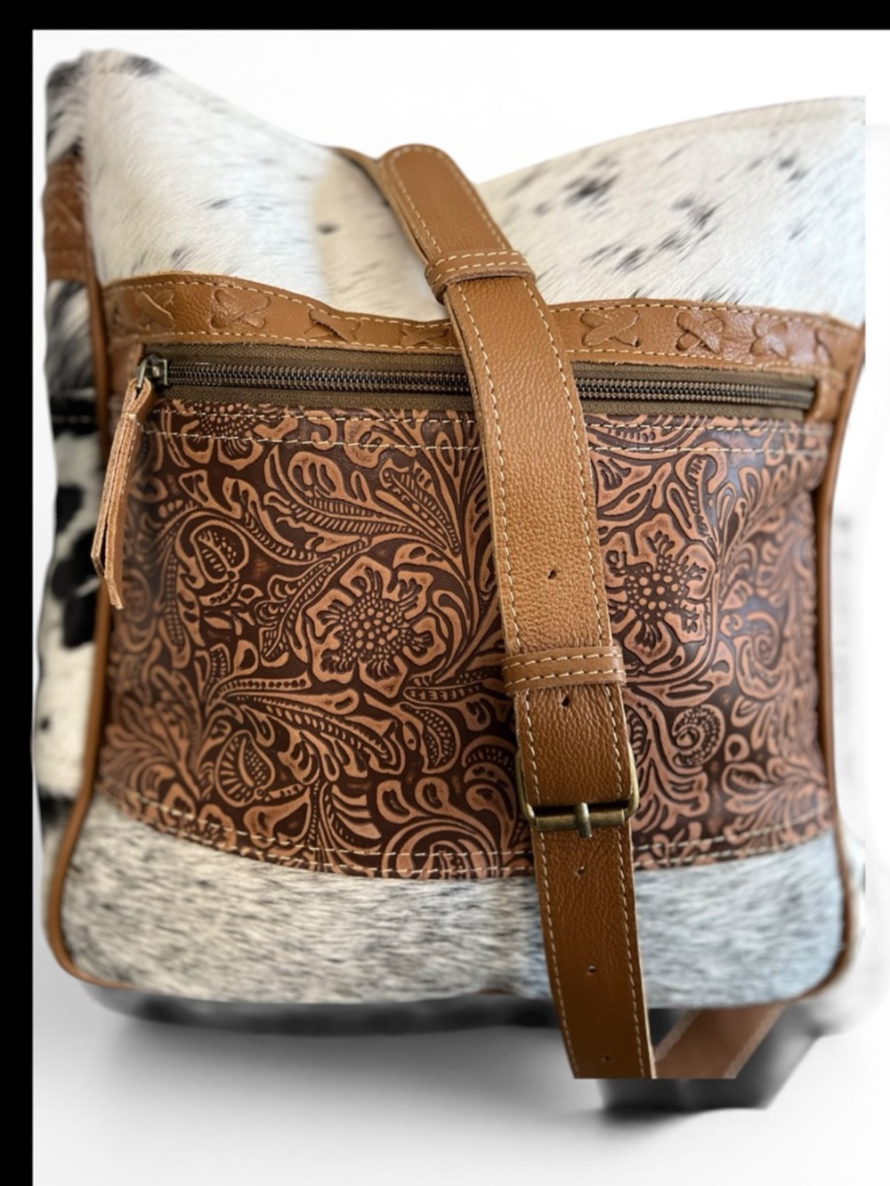 Myra Bag Purse Forester Junction Cowhide Tooled Leather Crossbody Conceal Carry - Picture 11 of 14